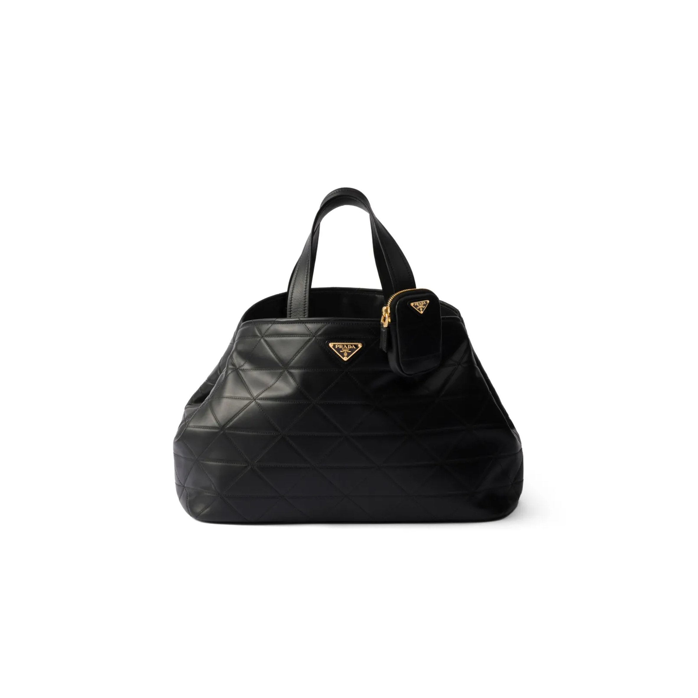 PRADA LARGE LEATHER TOTE BAG WITH STITCHING 1BG547 (38*25*17.5cm)